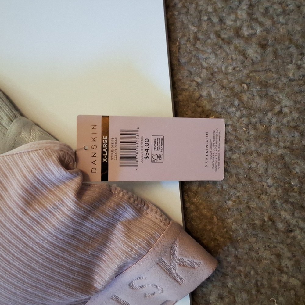 Danskin Ribbed Bralette Set - Gray and Pink - Picture 5 of 5